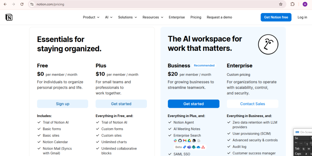 Notion Pricing and Plans