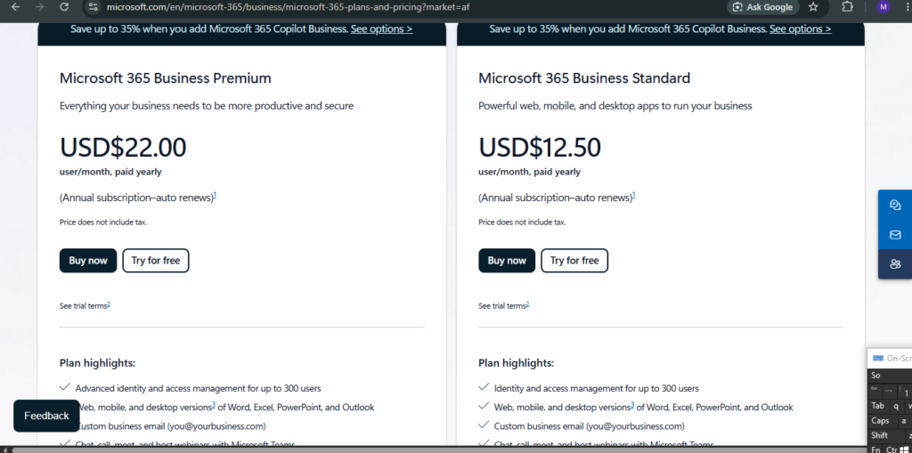Microsoft 365 Pricing and Plans