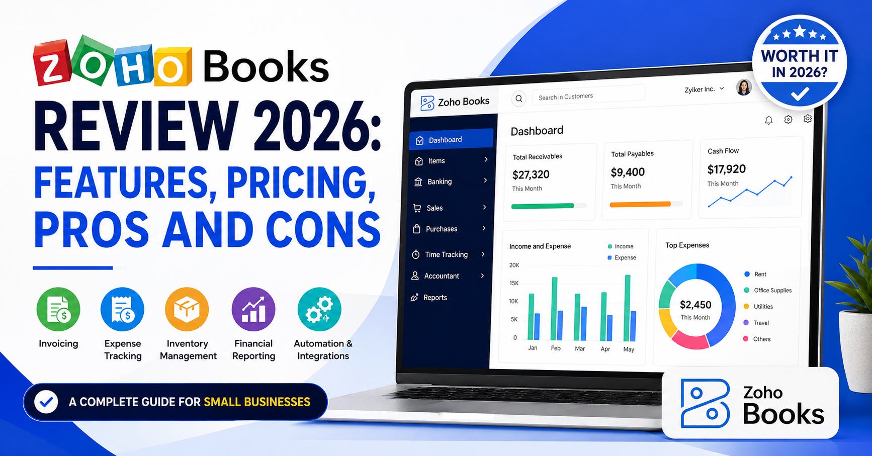 Zoho Books Review 2026: Features, Pricing, Pros and Cons